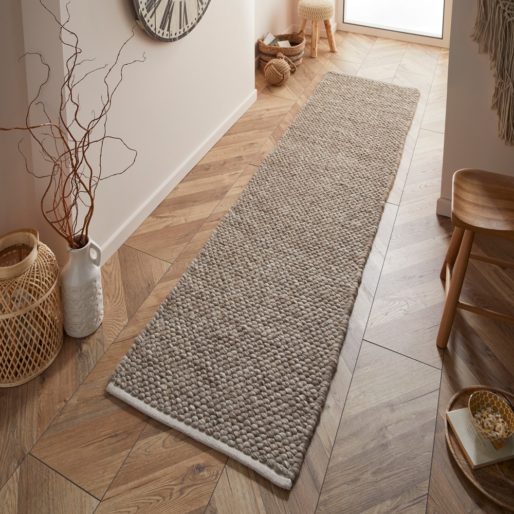 Savannah Plain Wool Rug in Grey